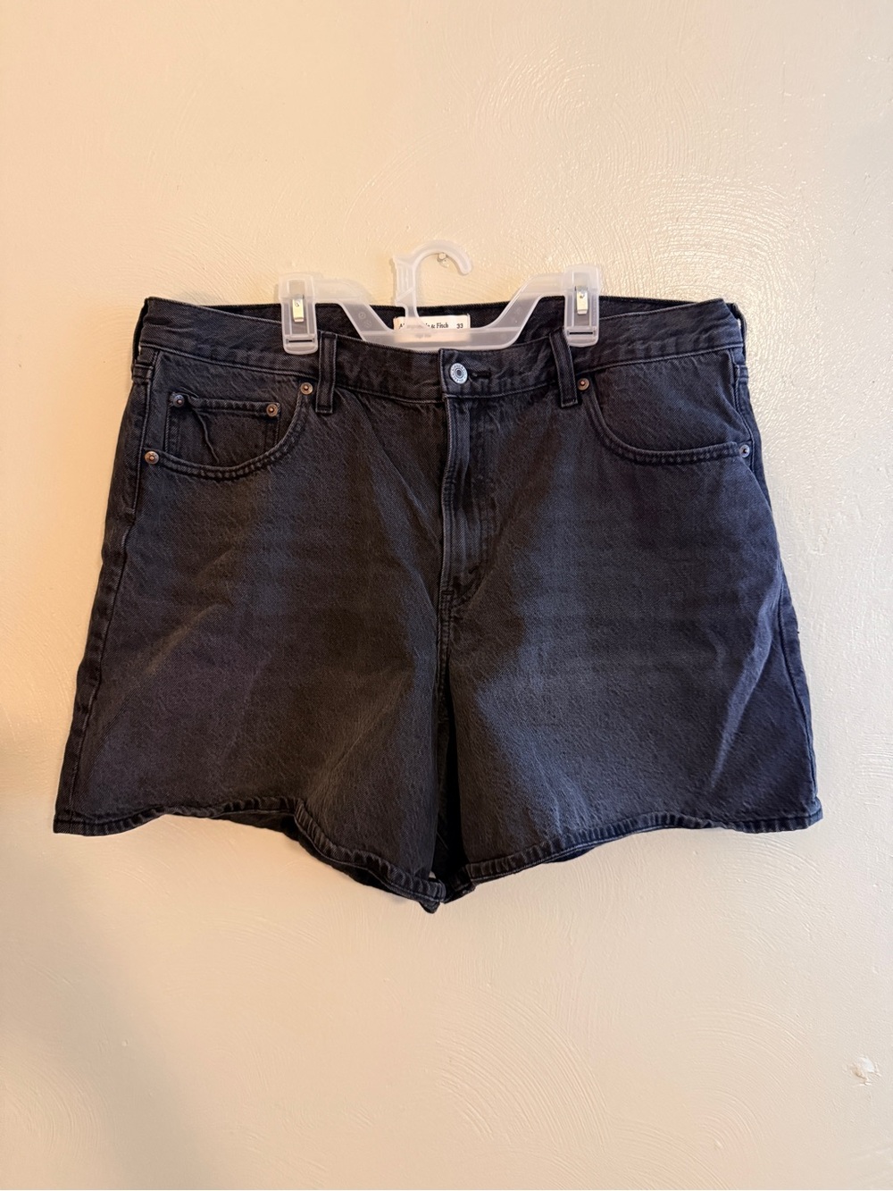Abercrombie & Fitch Women's Black Denim High-Rise Shorts